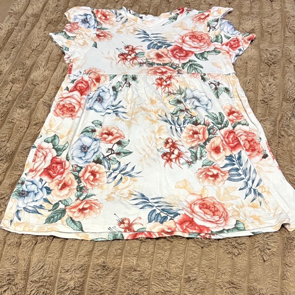 12 Pm By Mon Ami Floral Kids Dress - Red, Blue, and Green
